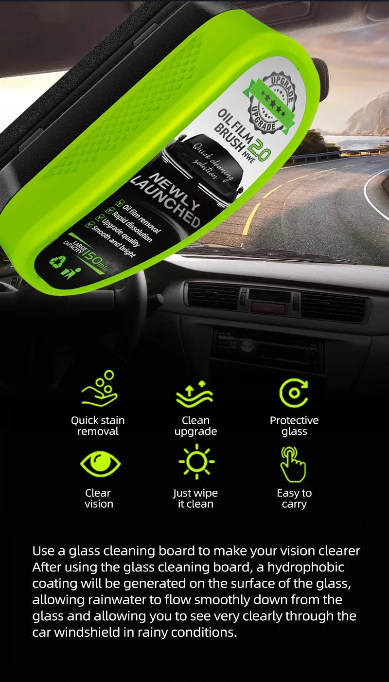 Car Windshield Cleaning Brush with 150 ml in filled solution for Glasses