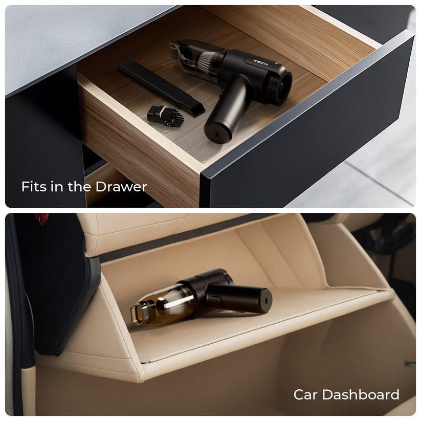 Xech | 9000Pa Turbo Suction Cleaner | Cordless & Compact Design | Dual Function for Car, Home, Office & portable uses